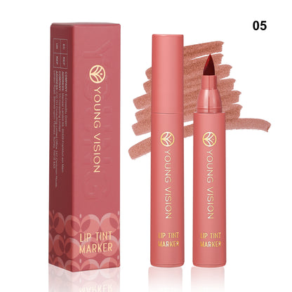 Lip Tint Pen, Matte Water Lipstick, Non Stick Cup Formula, Long Lasting Wear, Smooth Lip Liner and Lip Stain Combo
