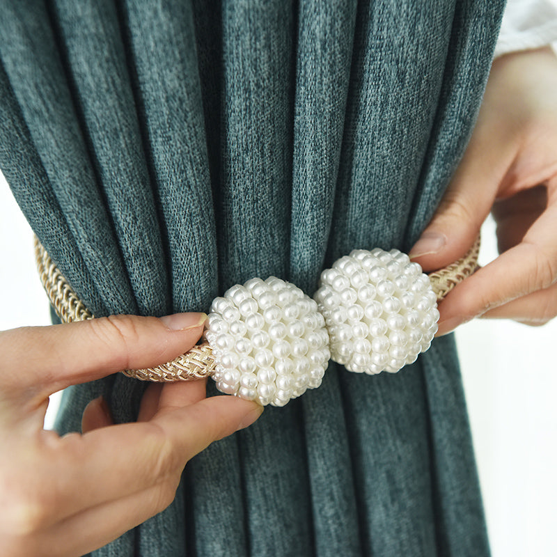 4Pcs Magnetic Curtain Clip, Pearl Ball Curtains Holder Tieback, Room Accessories for Home Decor, Hanging Ball Buckle
