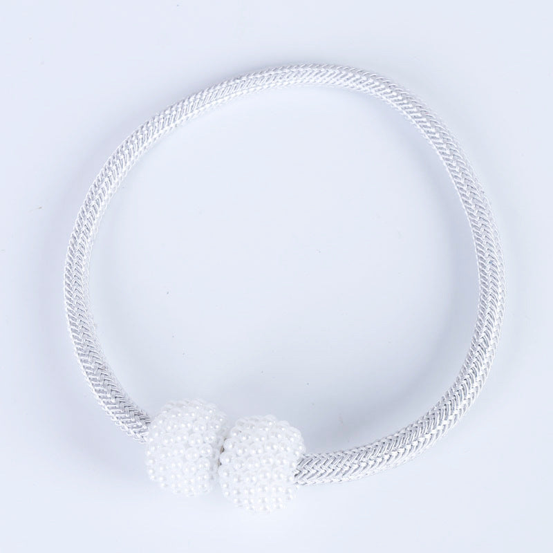 4Pcs Magnetic Curtain Clip, Pearl Ball Curtains Holder Tieback, Room Accessories for Home Decor, Hanging Ball Buckle