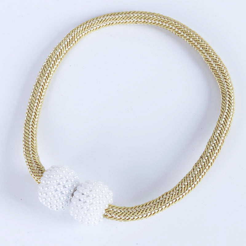 4Pcs Magnetic Curtain Clip, Pearl Ball Curtains Holder Tieback, Room Accessories for Home Decor, Hanging Ball Buckle