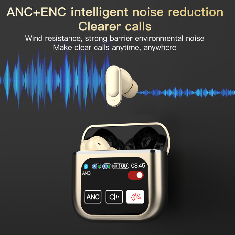 Bluetooth 5.3 TWS Wireless Earphone, Touch Control ANC Headset, ENC Call Earbud, Long Battery HiFi Audio