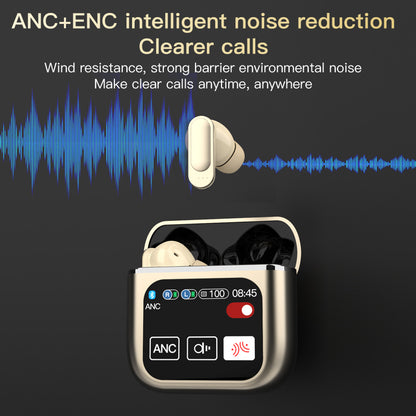 Bluetooth 5.3 TWS Wireless Earphone, Touch Control ANC Headset, ENC Call Earbud, Long Battery HiFi Audio