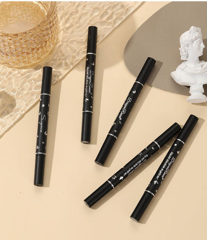 Double head Star Seal Eyeliner, Waterproof Non-smudging Liquid Pen, Novice Heart Plum Stamp, Tail Precision