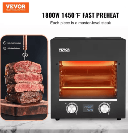 Vevor 1800W Infrared Electric Steak Grill With Adjustable Rack 1