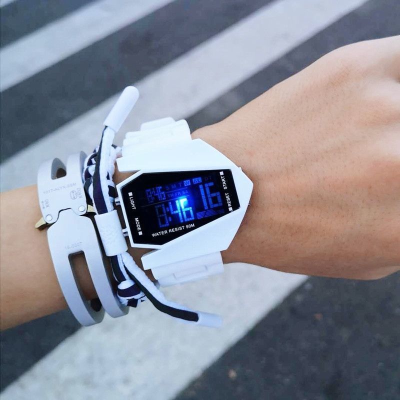 Junior High School Boys Girls Sports Electronic Watch, Multi Function Aircraft Style Digital Wristwatch, Student Gift Wa