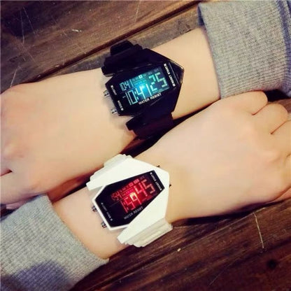 Junior High School Boys Girls Sports Electronic Watch Multi Function Aircraft Style Digital Wristwa 2