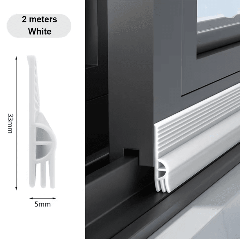 TPE Sliding Window Seal Strip Self Adhesive Triple Sound Insulation Windproof Weatherstrip Tape 2