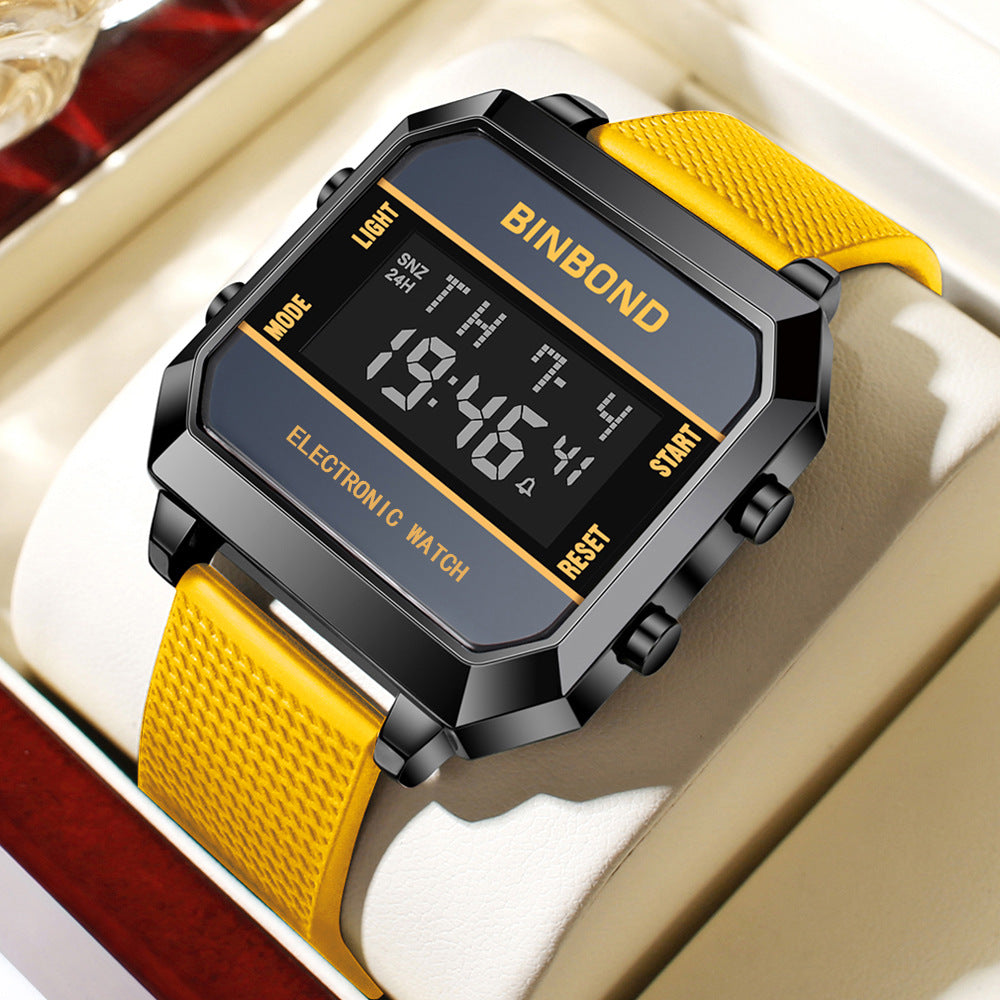 Multifunctional Mens Watch Business Sports, Fashion Electronic Wristwatch, Waterproof Silicone Strap Alarm Clock