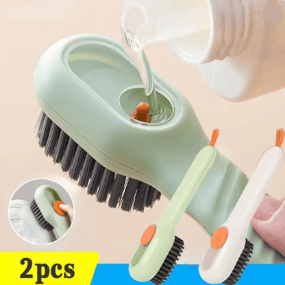 Multifunction Liquid Shoe Cleaning Brush with Long Handle and Soap Dispenser