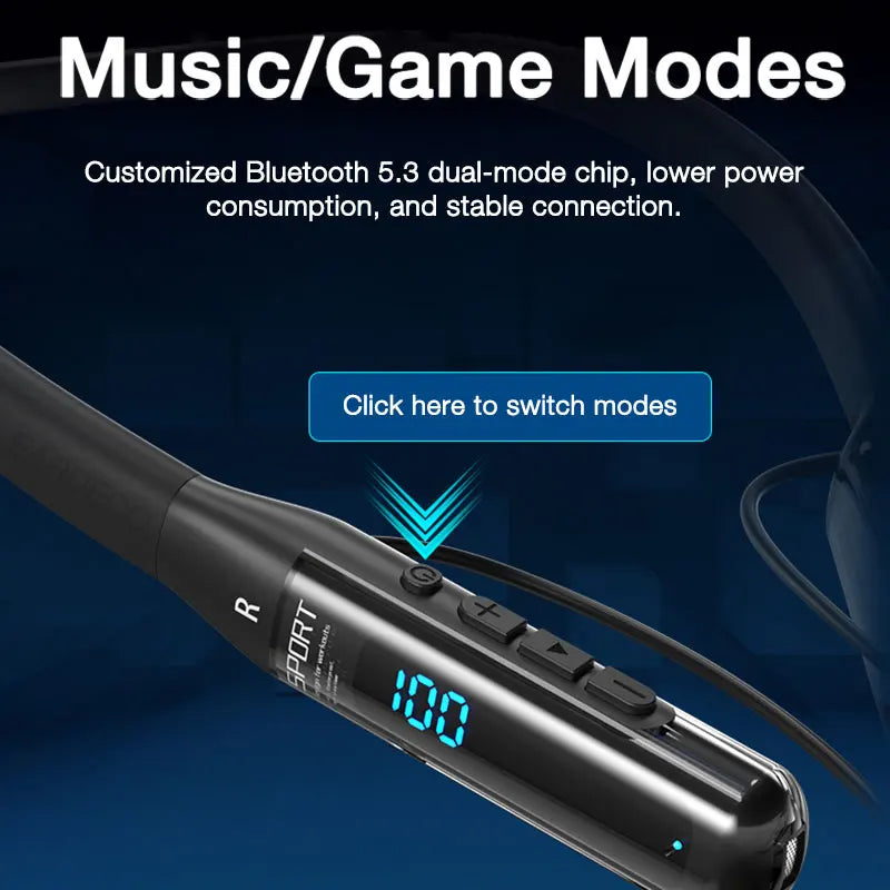 Bluetooth Wireless Headphones 80 Hours, Neckband Earphones with Microphone, Bluetooth 5.3 Bass Stereo Sound