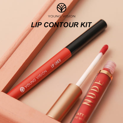 Color Matte Long Lasting Color Lip Liner Set Waterproof, Anti Sweat Non Stick Cup, Rotatable Liner Ultra Smudge Proof