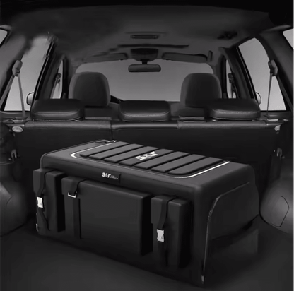 Large 70L Foldable Car Trunk Storage Box with Lid and Divider