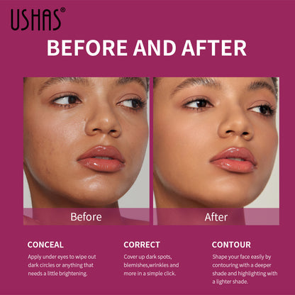 Sponge Tip Foundation, Waterproof Holding Concealer No Makeup, Long Lasting Flawless Coverage, Easy Blend Tool, Portable