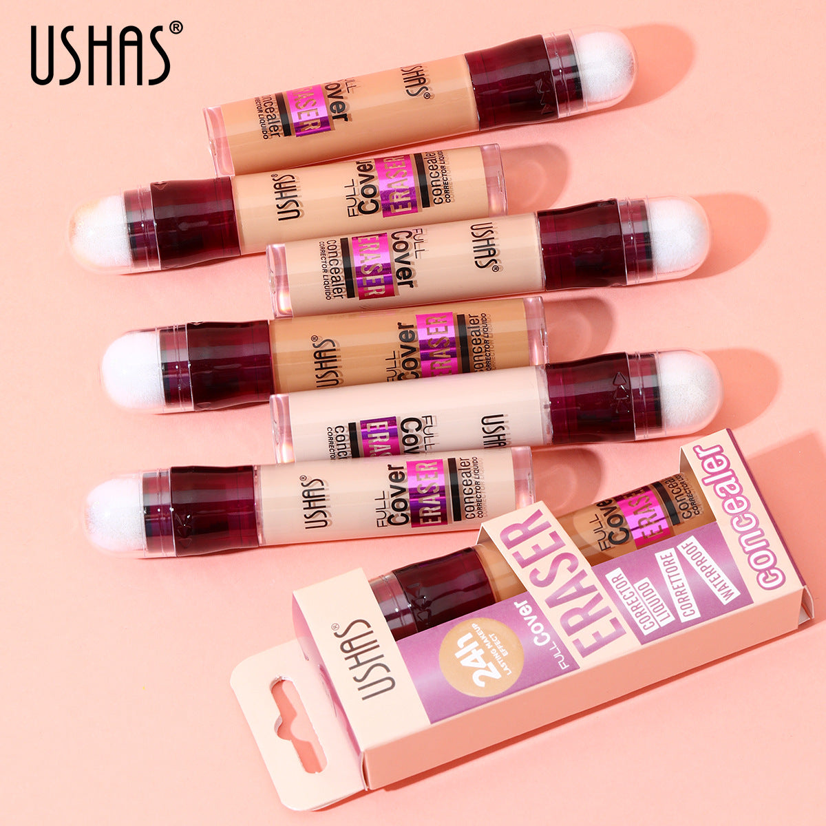 Sponge Tip Foundation, Waterproof Holding Concealer No Makeup, Long Lasting Flawless Coverage, Easy Blend Tool, Portable