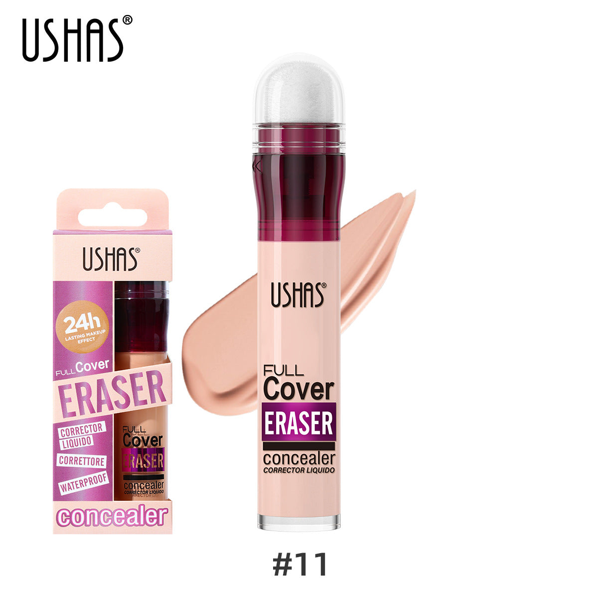 Sponge Tip Foundation, Waterproof Holding Concealer No Makeup, Long Lasting Flawless Coverage, Easy Blend Tool, Portable