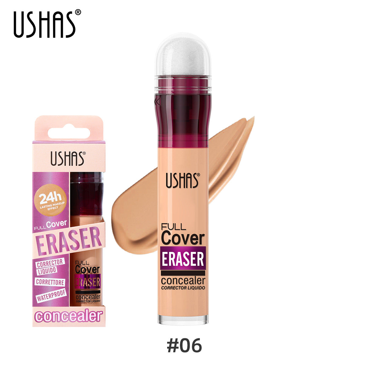 Sponge Tip Foundation, Waterproof Holding Concealer No Makeup, Long Lasting Flawless Coverage, Easy Blend Tool, Portable