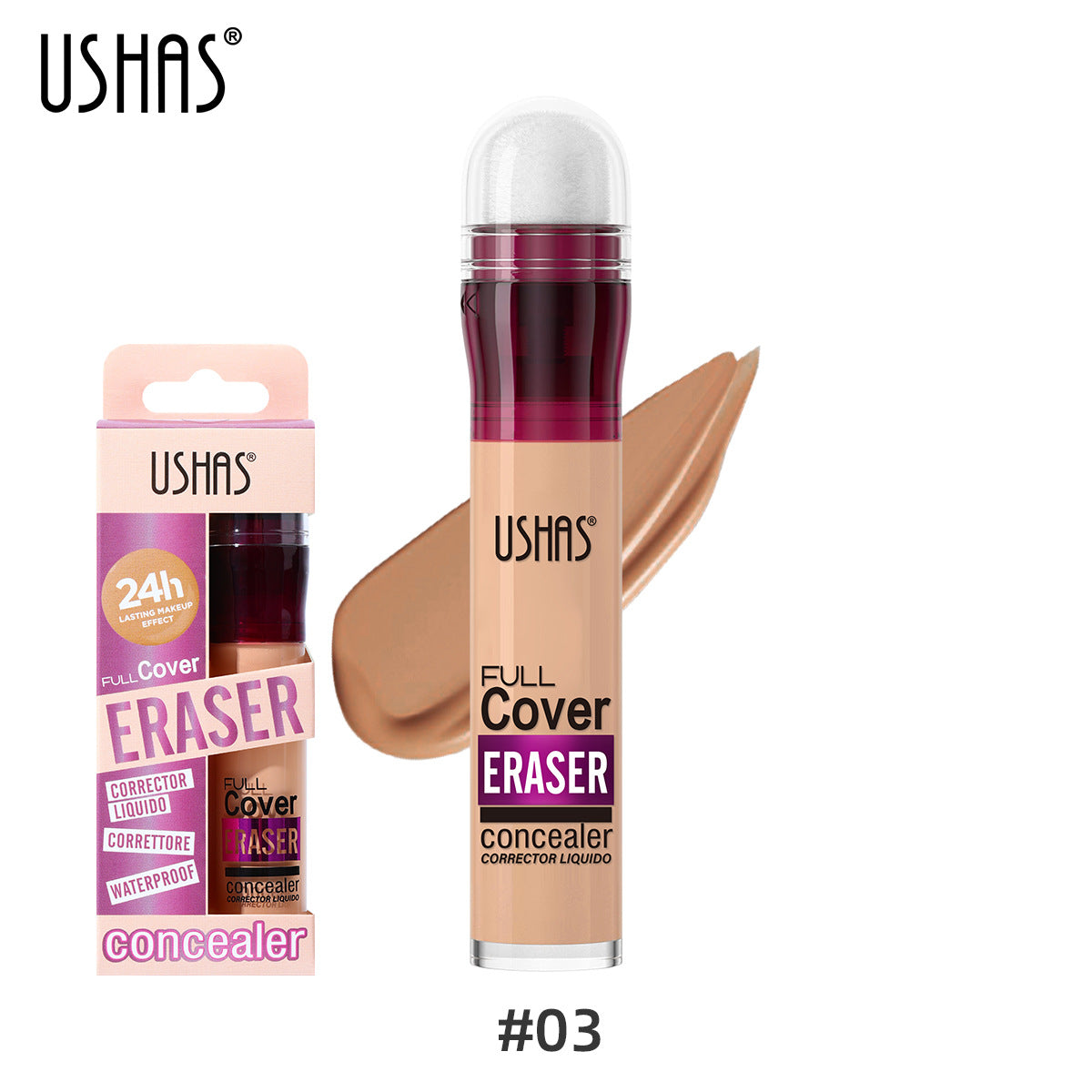 Sponge Tip Foundation, Waterproof Holding Concealer No Makeup, Long Lasting Flawless Coverage, Easy Blend Tool, Portable