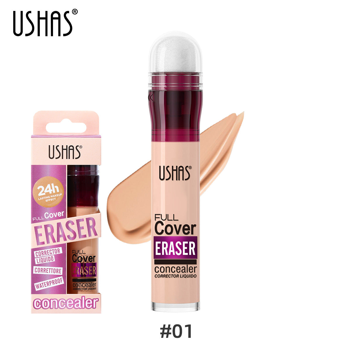 Sponge Tip Foundation, Waterproof Holding Concealer No Makeup, Long Lasting Flawless Coverage, Easy Blend Tool, Portable