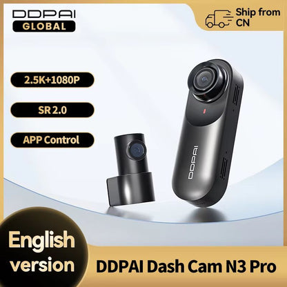 DDPAI Mola N3 Pro 2.5K Smart Dash Cam with WiFi – Car DVR with Night Vision & GPS-Ready Recording