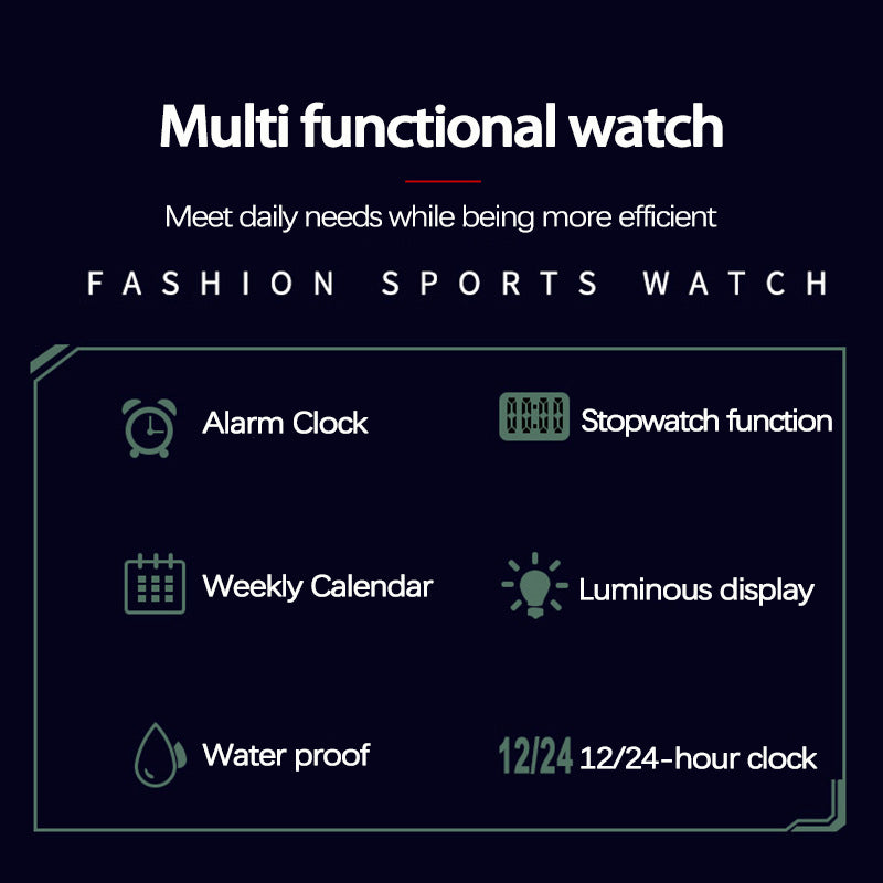 Men watch waterproof multifunctional electronic watch, stylish sports clock, gift watches for man