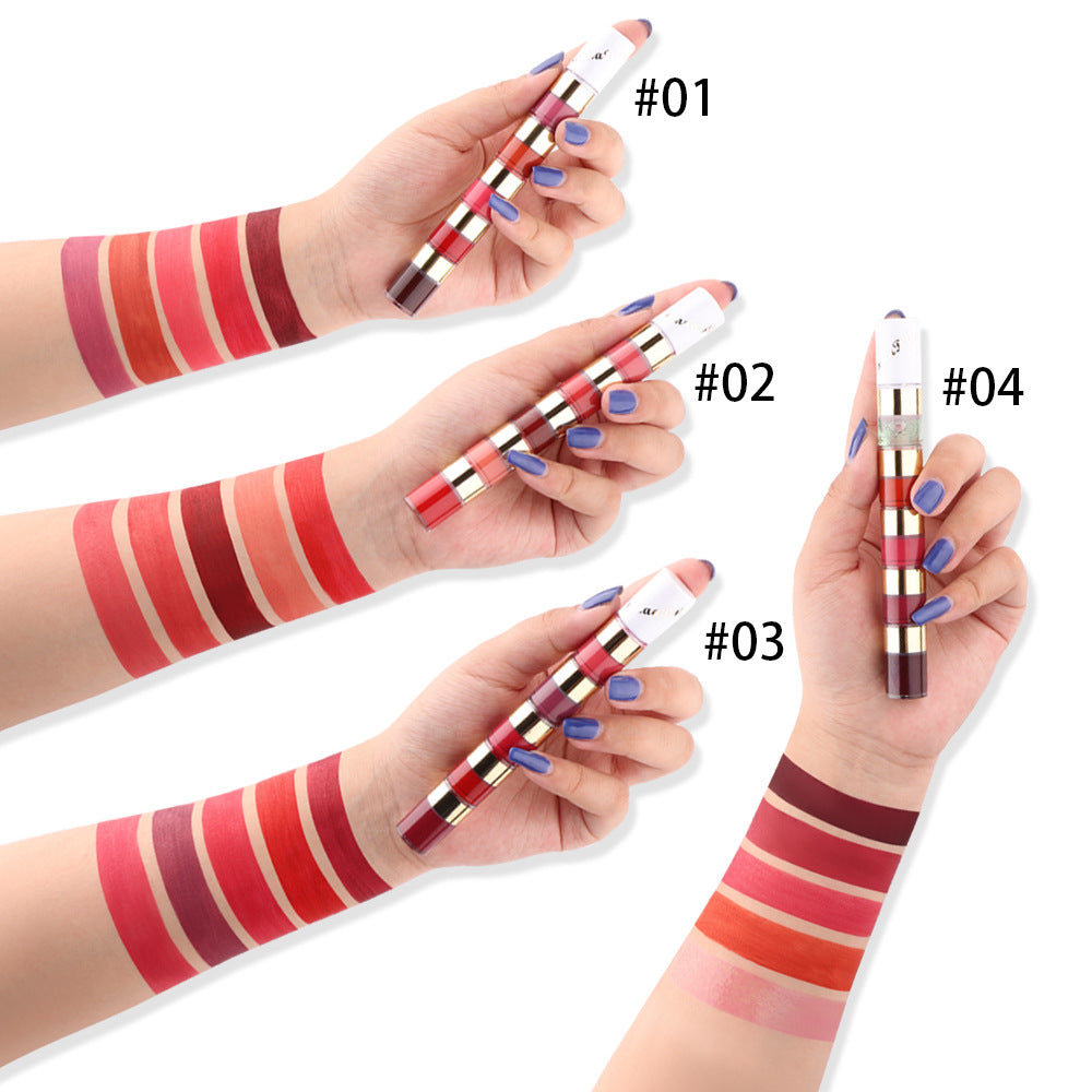 Matte Long-Lasting Waterproof Lipstick, Portable Mini Liquid Lipstick for Easy Carrying