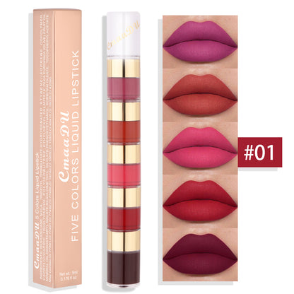 Matte Long-Lasting Waterproof Lipstick, Portable Mini Liquid Lipstick for Easy Carrying