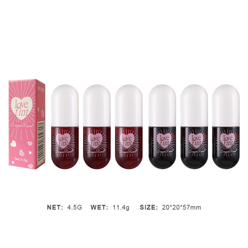 Lip Dye Liquid Lip Glaze, Cute Waterproof Lip Tint, Non-Stick Liquid Lipstick, Long-Lasting Color, Smudge-Proof