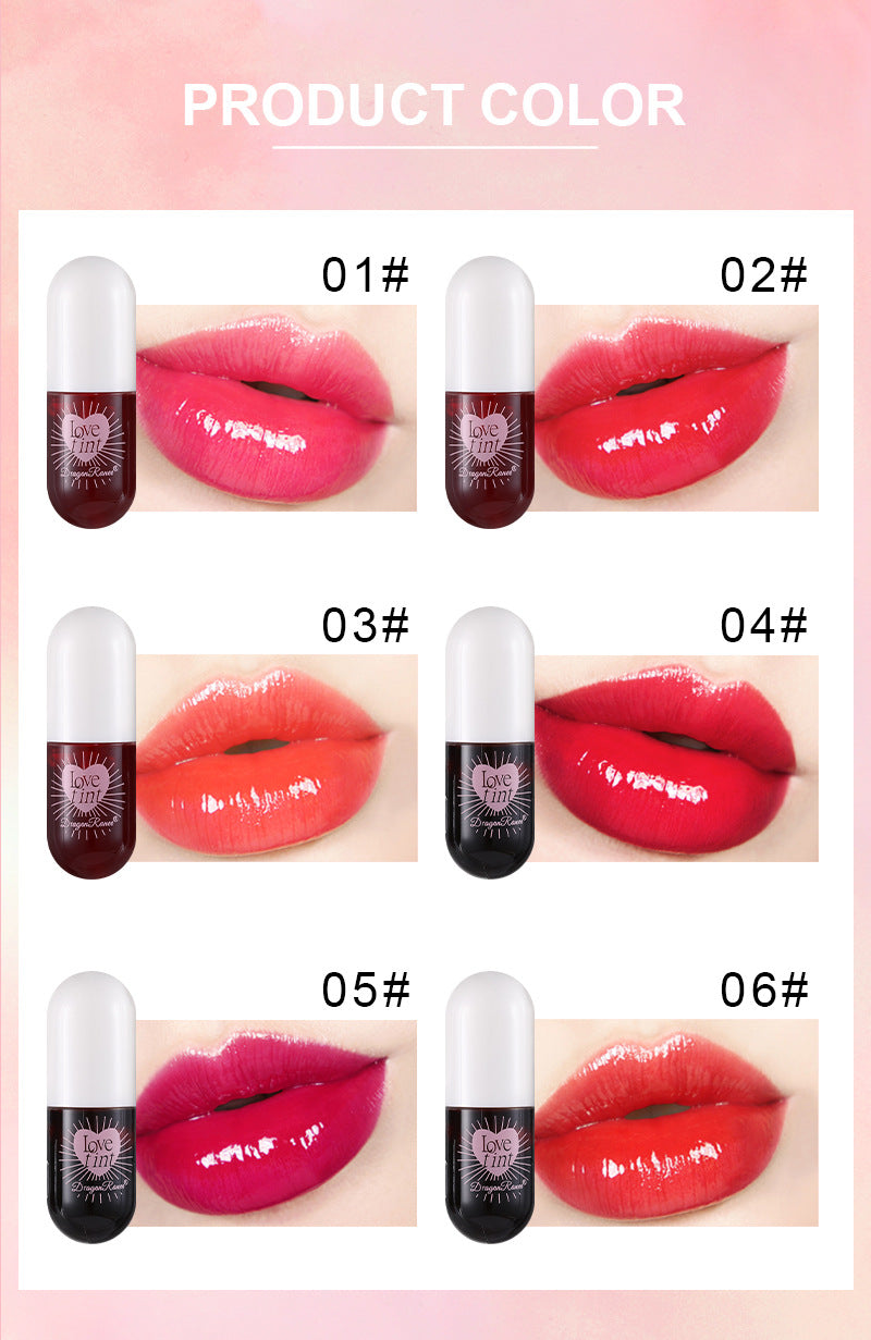 Lip Dye Liquid Lip Glaze, Cute Waterproof Lip Tint, Non-Stick Liquid Lipstick, Long-Lasting Color, Smudge-Proof
