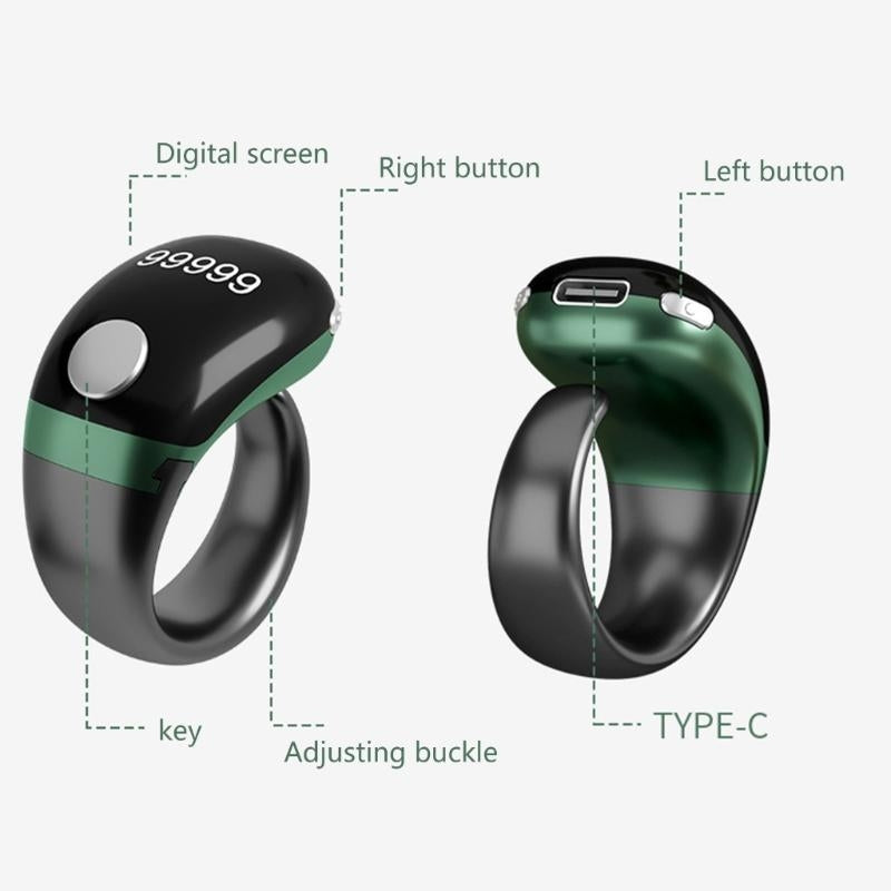 Smart Ring Point Marker Finger Counter, LCD Electronic Tally Counter for Sewing, Mini Stitch Row Counter Knitting Tool