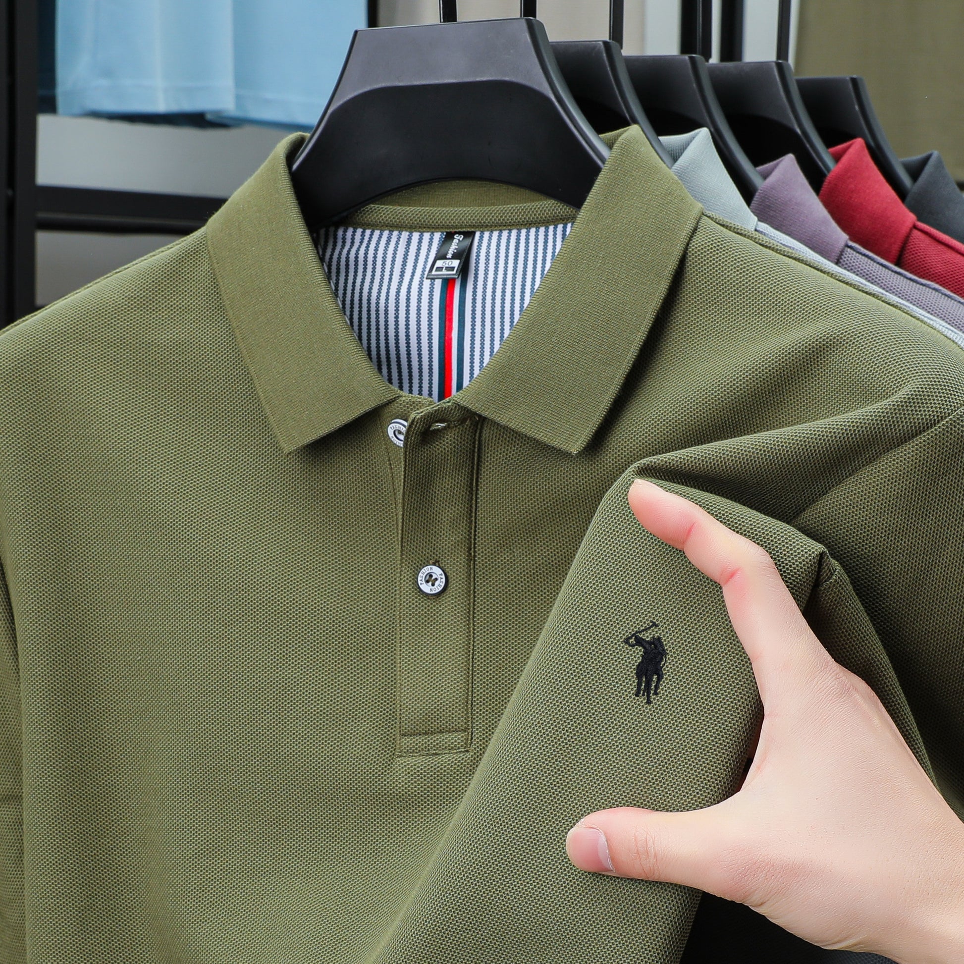 100% Pure Cotton Mens Short-Sleeved Polo Shirt Luxury Customized Business Top with Exquisite Embroidery, Summer Fashion
