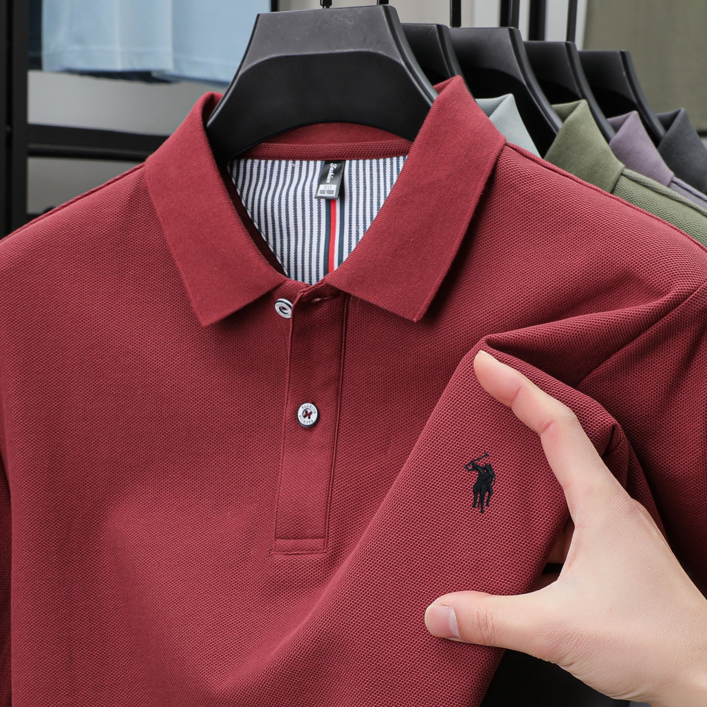 100% Pure Cotton Mens Short-Sleeved Polo Shirt Luxury Customized Business Top with Exquisite Embroidery, Summer Fashion