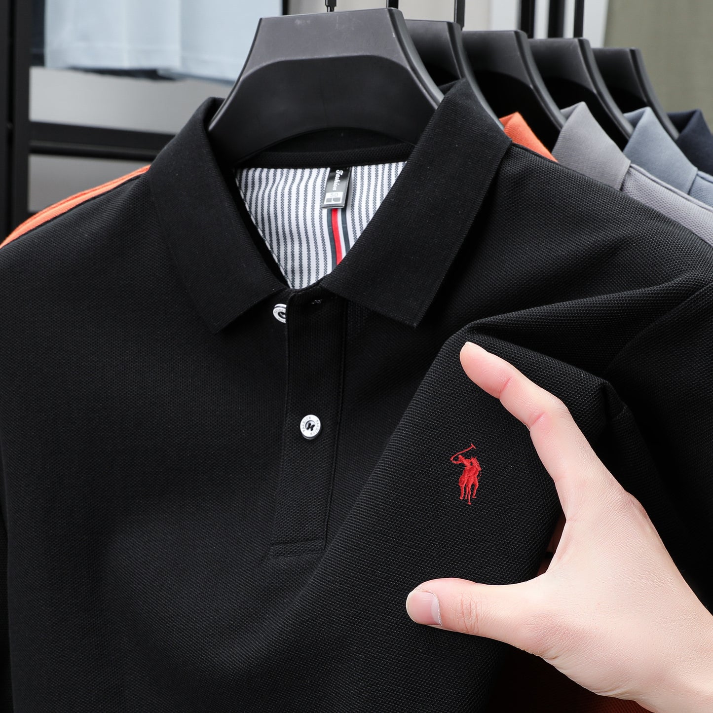 100% Pure Cotton Mens Short-Sleeved Polo Shirt Luxury Customized Business Top with Exquisite Embroidery, Summer Fashion