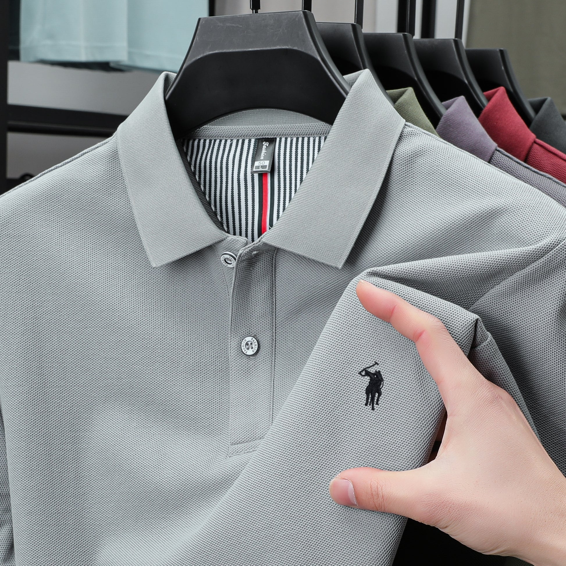 100% Pure Cotton Mens Short-Sleeved Polo Shirt Luxury Customized Business Top with Exquisite Embroidery, Summer Fashion