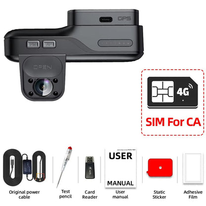 EACE 4G LTE Dash Cam With GPS  Remote Live View  Dual Lens Night Vision Car Recorder For Safety  Su 9