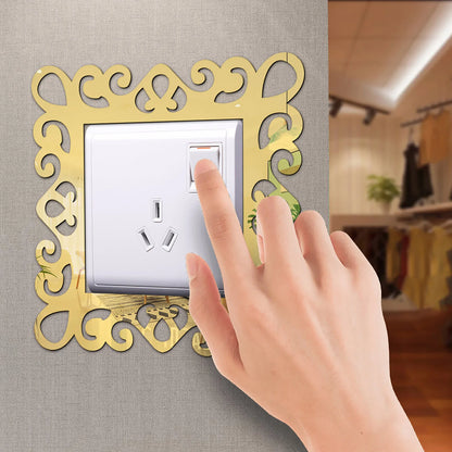 Acrylic Flower Switch Sticker for Single Light Socket, Finger Plate Panel Cover, Home Wall Decoration Sticker