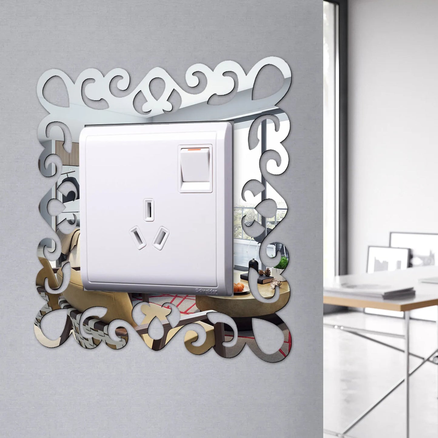 Acrylic Flower Switch Sticker for Single Light Socket, Finger Plate Panel Cover, Home Wall Decoration Sticker
