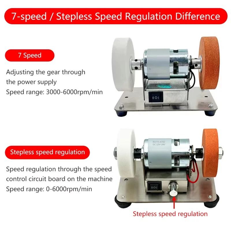 Electric Dual Head Grinder 100W Table Polisher For Coarse And Fine Metal Grinding 5