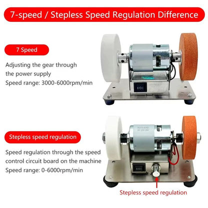 Electric Dual Head Grinder 100W Table Polisher For Coarse And Fine Metal Grinding 5