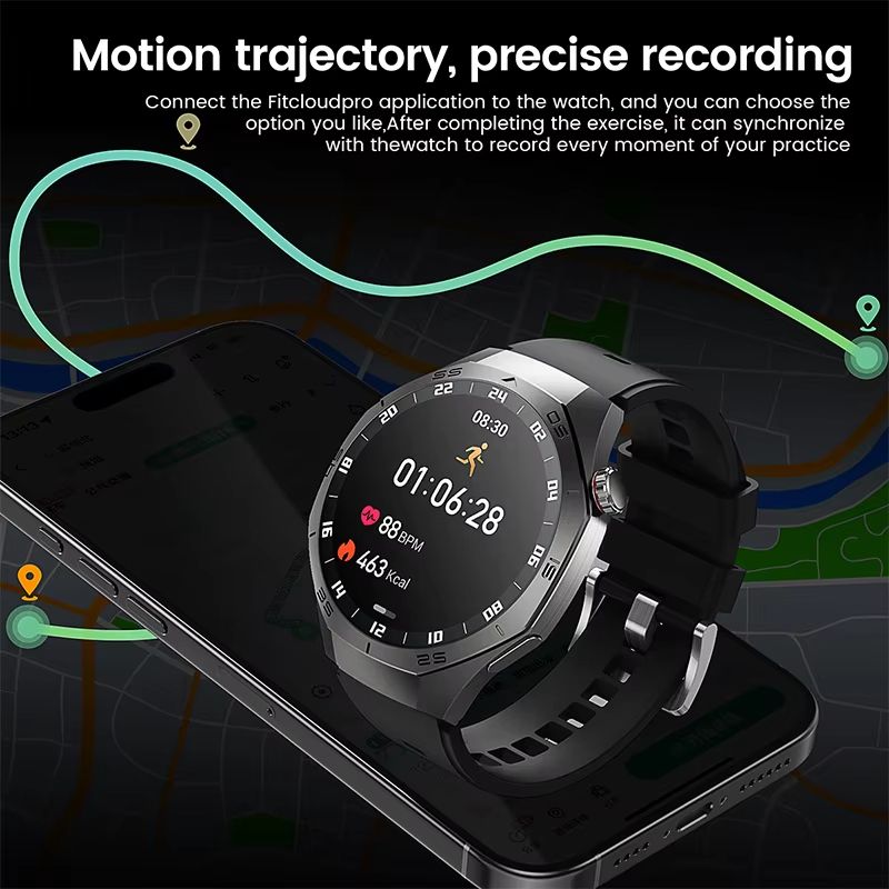 Huawei GT5 Pro Smart Watch For Men  AMOLED Display GPS Bluetooth Calling  Waterproof Fitness Tracke