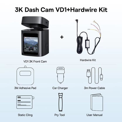 Baseus VD1 3K Dash Cam With GPS  Front And Rear Car Camera With Supercapacitor  24H Parking Surveil 7