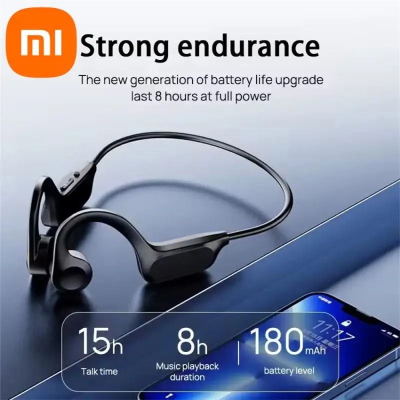 Bone Conduction Wireless Earphones With Mic For Running Swimming And Sport Use 1