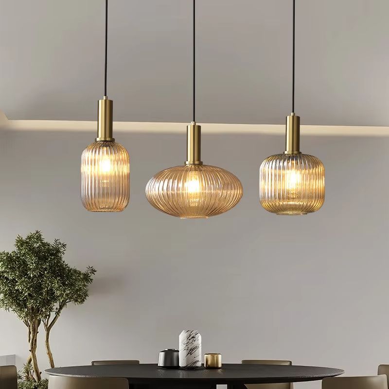 Retro Glass Pendant Light – Colorful E27 LED Hanging Lamp for Dining Room, Living Room, or Bedside