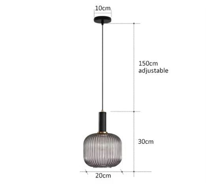 Retro Glass Pendant Light  Colorful E27 LED Hanging Lamp For Dining Room Living Room Or Bedside 10