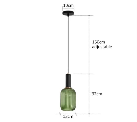 Retro Glass Pendant Light  Colorful E27 LED Hanging Lamp For Dining Room Living Room Or Bedside 12