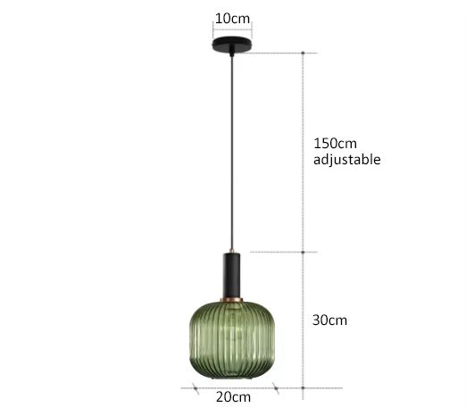 Retro Glass Pendant Light  Colorful E27 LED Hanging Lamp For Dining Room Living Room Or Bedside 13