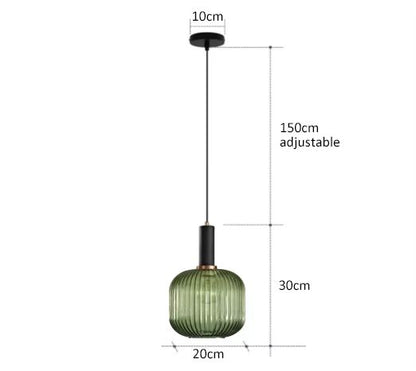 Retro Glass Pendant Light  Colorful E27 LED Hanging Lamp For Dining Room Living Room Or Bedside 13