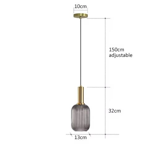 Retro Glass Pendant Light  Colorful E27 LED Hanging Lamp For Dining Room Living Room Or Bedside 18