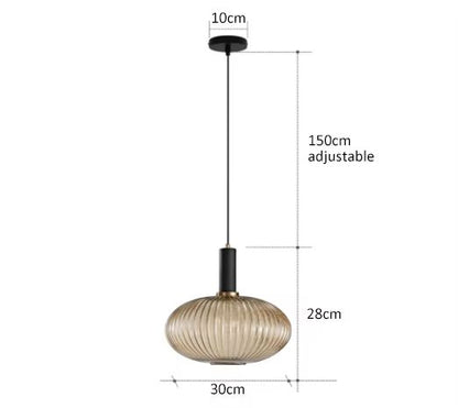Retro Glass Pendant Light  Colorful E27 LED Hanging Lamp For Dining Room Living Room Or Bedside 8