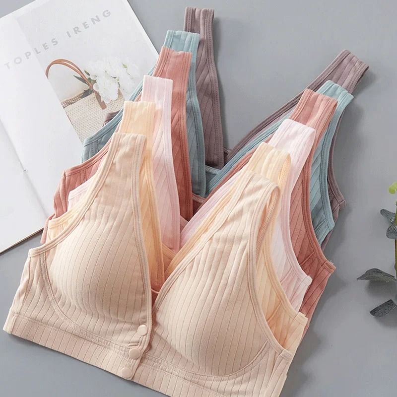 Cotton Nursing Bra for Pregnancy and Breastfeeding Plus Size Bralette with Soft Support