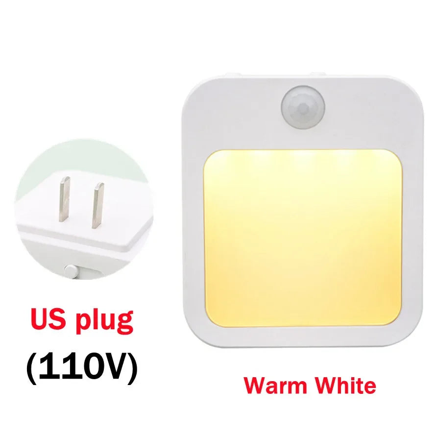 Dimmable Motion Sensor LED Night Lights EU Plug Wireless Cabinet Light For Baby Room Bedside Corrid 7